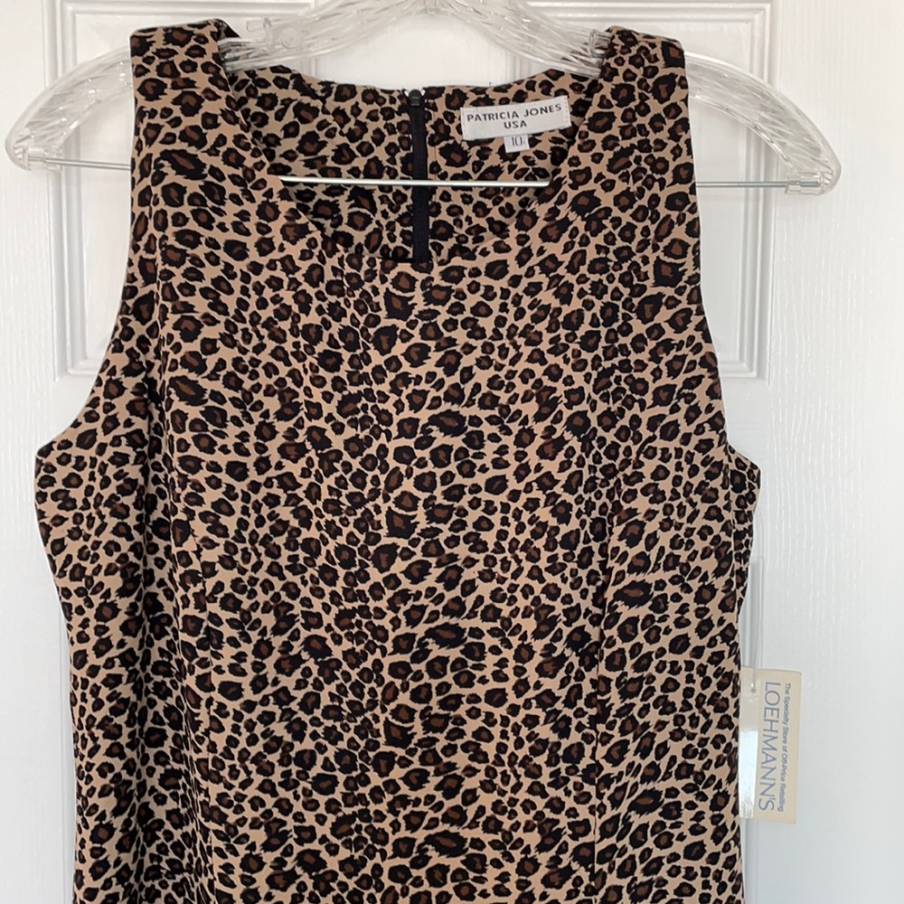 Patricia Jones NWT leopard print Sheath dress size 10
